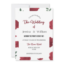 Editable Rose Wedding Invitation Design Template