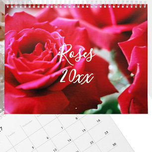 Editable Roses Photography Full Year Calendar