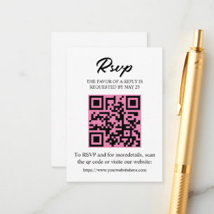 Editable RSVP Card with QR Code, Invitation Insert