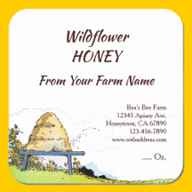 Editable Rustic Beehive and Clouds 1.5"