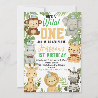 Editable Safari Birthday Invitation