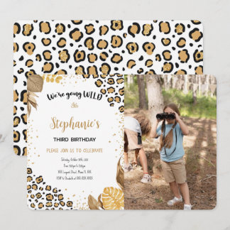 Editable Safari Birthday Photo Invitation