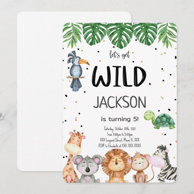 Editable Safari Invitation (Front/Back)