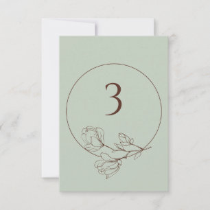 Editable Sage Boho Floral Wedding Table Number
