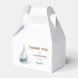 Editable Sailboat Birthday Gable Box - Blue