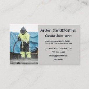 Editable Sandblasting Business Card