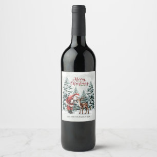 Editable Santa Wine Bottle Label