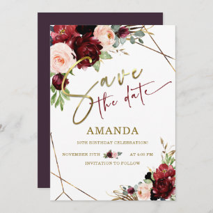 Editable Save the Date 50th Birthday Invitation