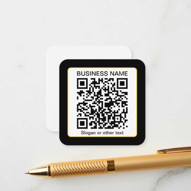 Editable Scannable QR code + Your Business Name Enclosure Card (Front/Back In Situ)