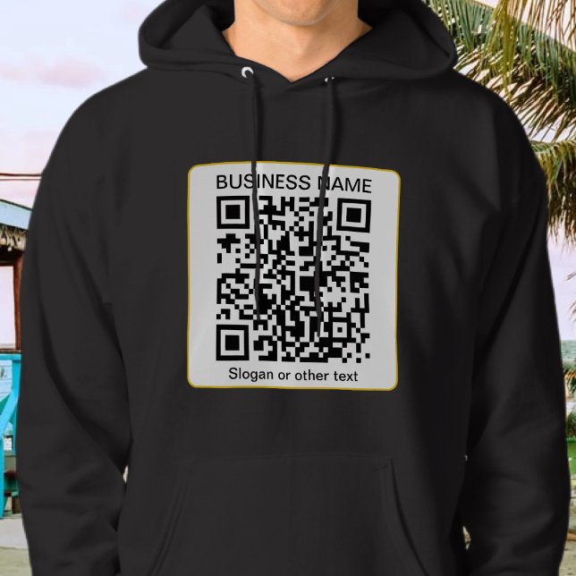 Editable Scannable QR code + Your Business Name Hoodie (Creator Uploaded)
