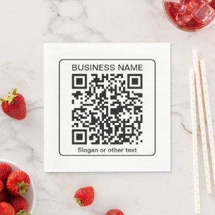 Editable Scannable QR code + Your Business Name Napkin