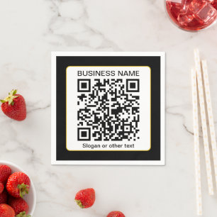 Editable Scannable QR code + Your Business Name Napkin