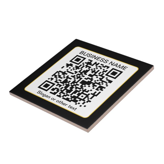 Editable Scannable QR code + Your Business Name Tile (Side)