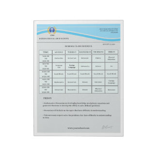 Editable School Time Table Template | Weekly Class Notepad