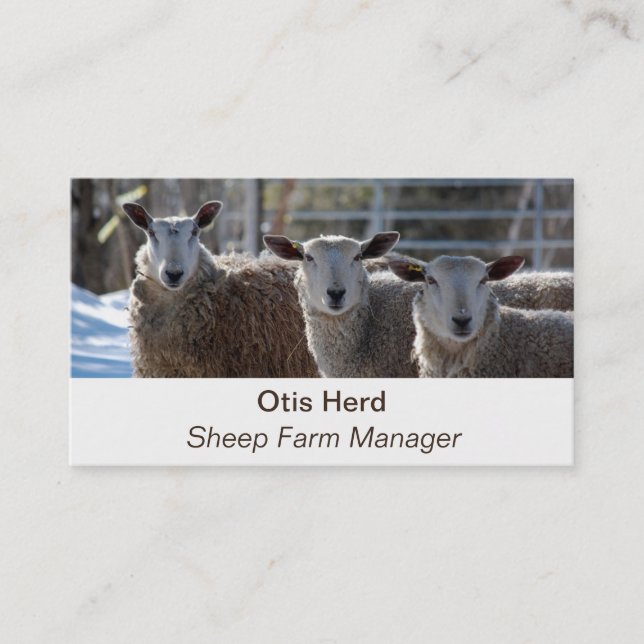 Editable Sheep Farmer Butcher  Business Card (Front)