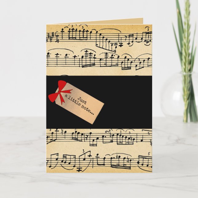 Editable Sheet of Music Just a Little Note Card (Front)