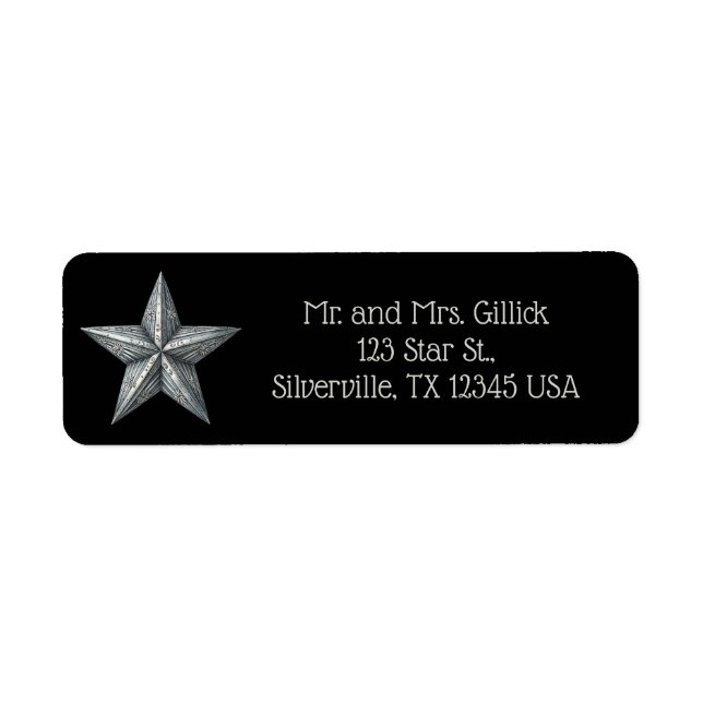 Editable Silver Star Return Address (Front)