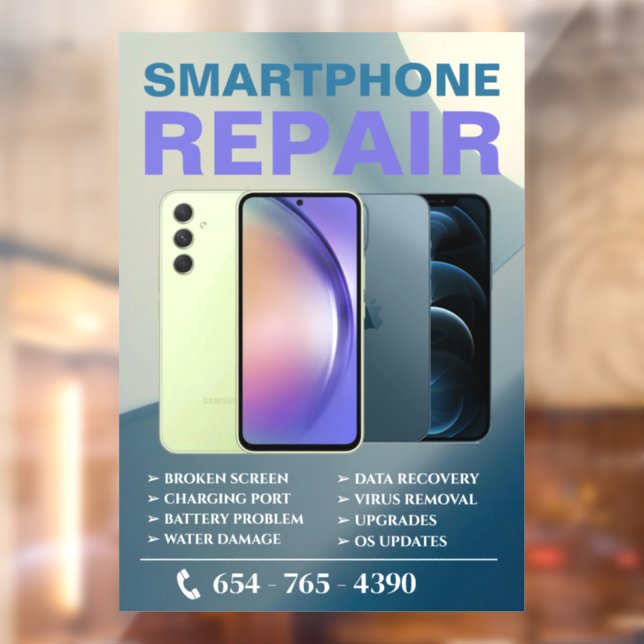 Editable Smartphone Repair Services Window Cling (Sheet 2)