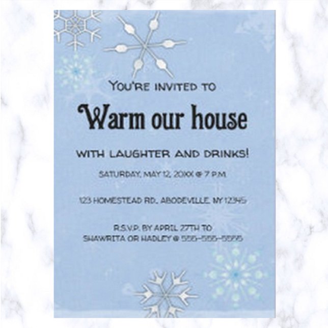 Editable Snowflakes House Warming Invitation (Creator Uploaded)