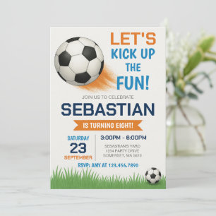 Editable Soccer Birthday Invitation