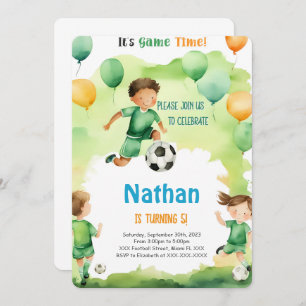 Editable Soccer Birthday Party Invitation