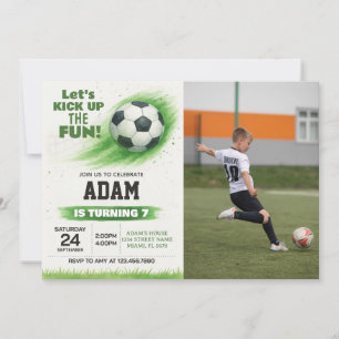 Editable Soccer Party Invitation with photo