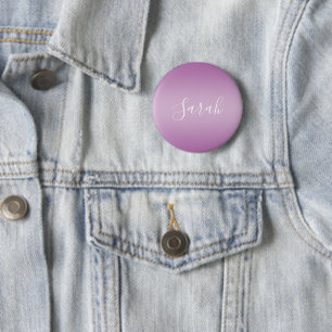 Editable Soft Mauve Ombre & White Text Script  2 Inch Round Button