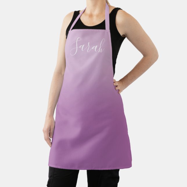 Editable Soft Mauve Ombre & White Text Script  Apron (Insitu)