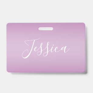 Editable Soft Mauve Ombre & White Text Script Badge