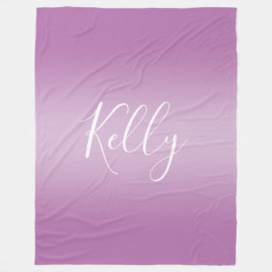 Editable Soft Mauve Ombre & White Text Script  Fleece Blanket