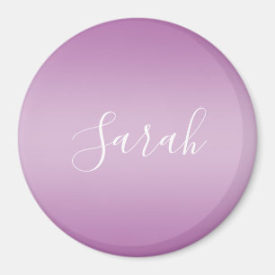 Editable Soft Mauve Ombre & White Text Script Magnet