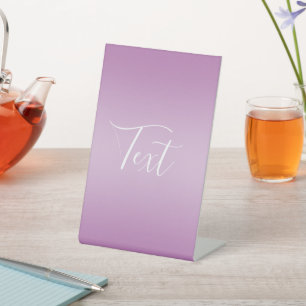 Editable Soft Mauve Ombre & White Text Script Pedestal Sign