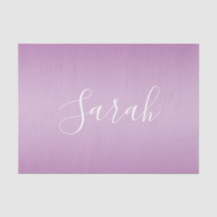 Editable Soft Mauve Ombre & White Text Script Tissue Paper