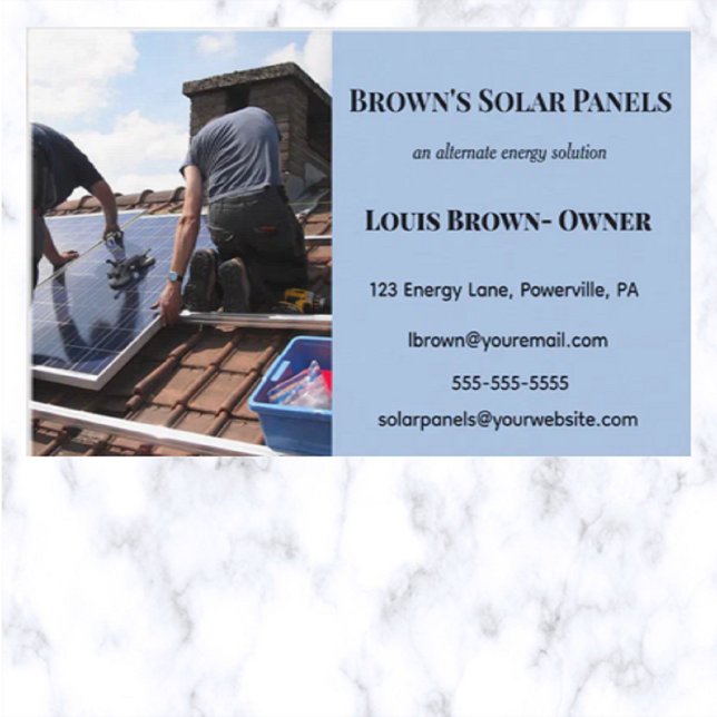 Editable Solar Energy Panels Business Card (Creator Uploaded)