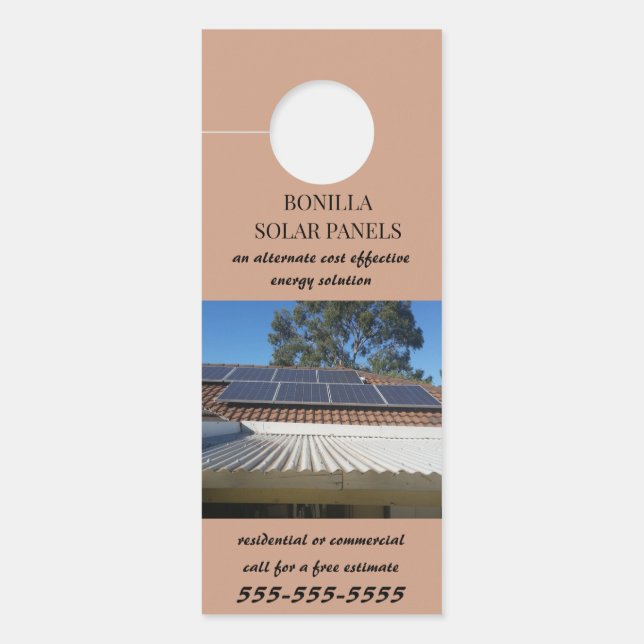 Editable Solar Panels Door Hanger (Front)