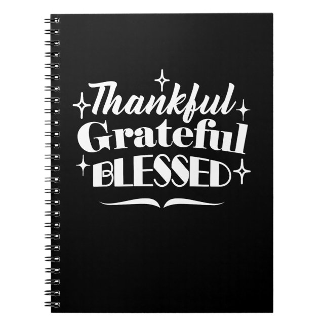 Editable Sparkling Thanksgiving Quote Design Notebook (Front)