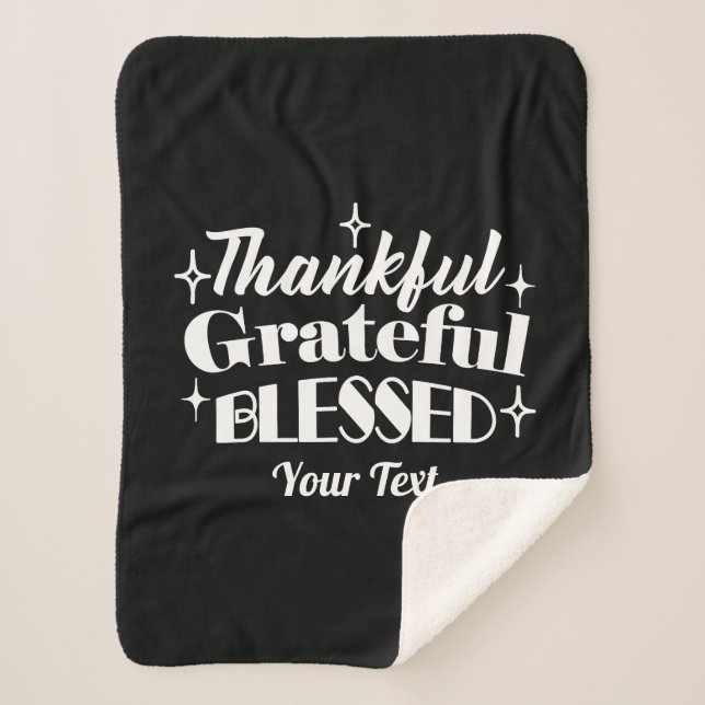 Editable Sparkling Thanksgiving Quote Design Sherpa Blanket (Front)