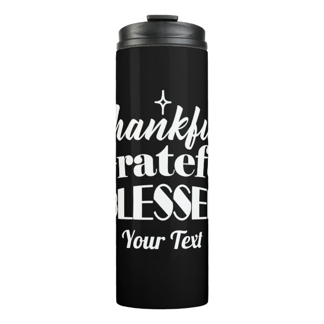 Editable Sparkling Thanksgiving Quote Design Thermal Tumbler (Front)