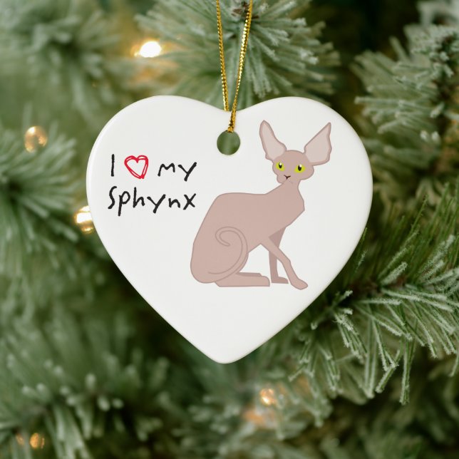 Editable Sphynx Christmas Ornament (Tree)