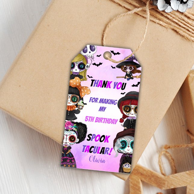 Editable Spooky Cute Trick-or-Treat Labels (Purple Halloween Gift Tags)