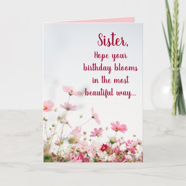 Editable Spring Garden Flowers Card (Front)
