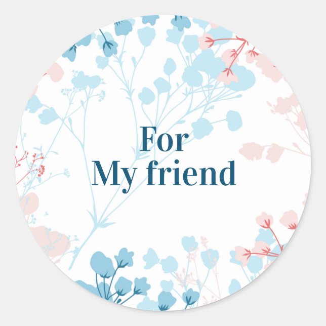 Editable Spring Pattern Quotes Round Sticker (Front)