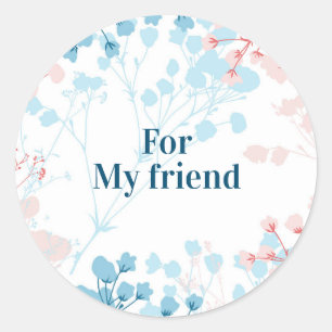 Editable Spring Pattern Quotes Round Sticker