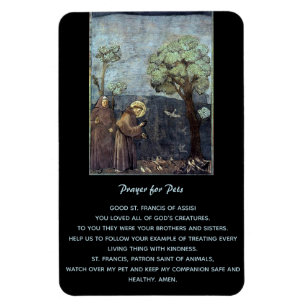 Editable St. Francis of Assisi Prayer for Pets Magnet