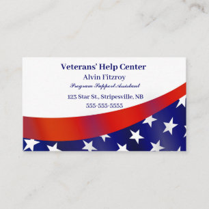 Editable Stars and Stripes Patriotic Business Card