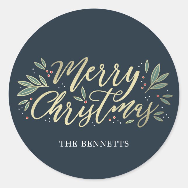 ÉDITABLE Sticker de Noël de couleur vive (Devant)