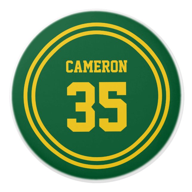 Editable Stripes and Background Colour Sporty Ceramic Knob (Front)