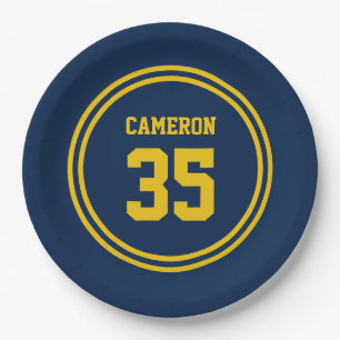 Editable Stripes and Background Colour Sporty Paper Plate