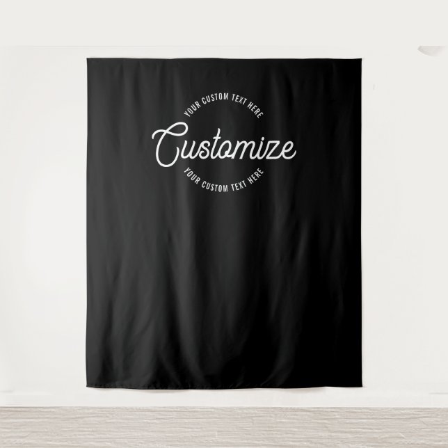 Editable Stylish Cursive Backdrop Tapestry (Front)