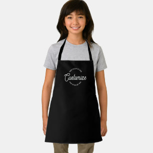 Editable Stylish Cursive & Modern Circular Text Apron
